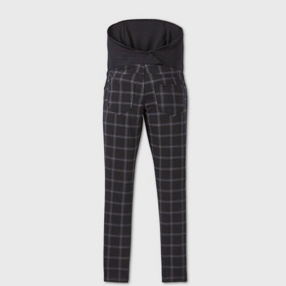 Isabel Matenity Black Plaid Ponte Pants, M, NWT - Picture 2 of 2
